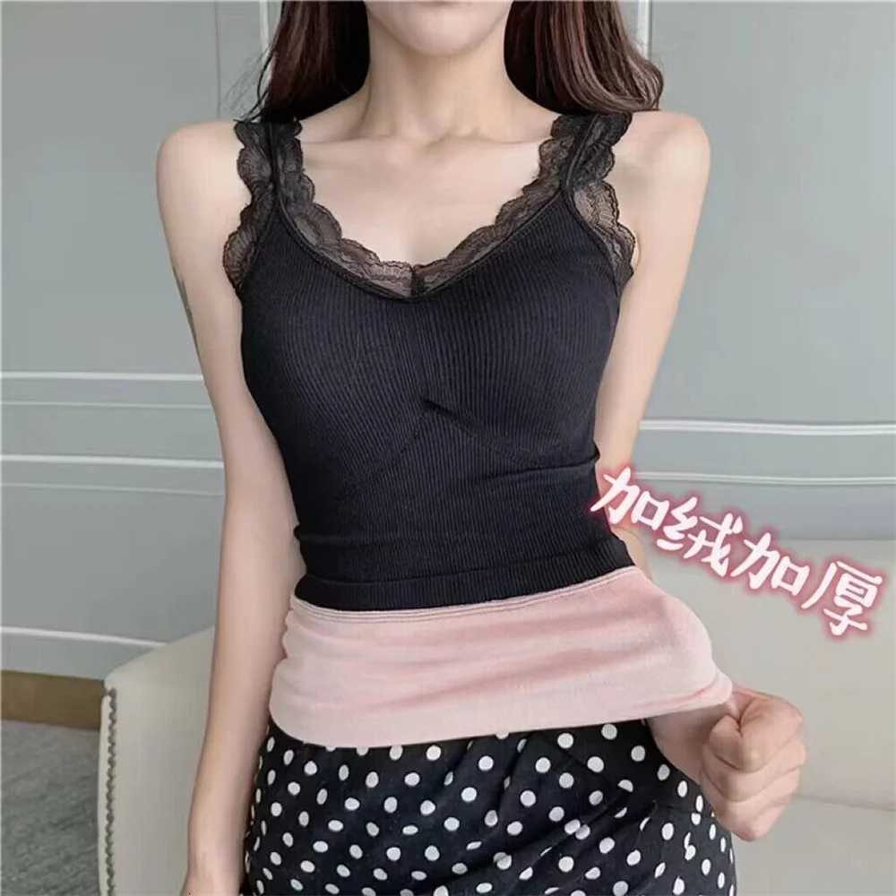 Lace Thermal Underwear Vest Thermo Lingerie Women Winter Clothing Warm Top Inner Wear Thermal Shirt Undershirt Intimate T251018