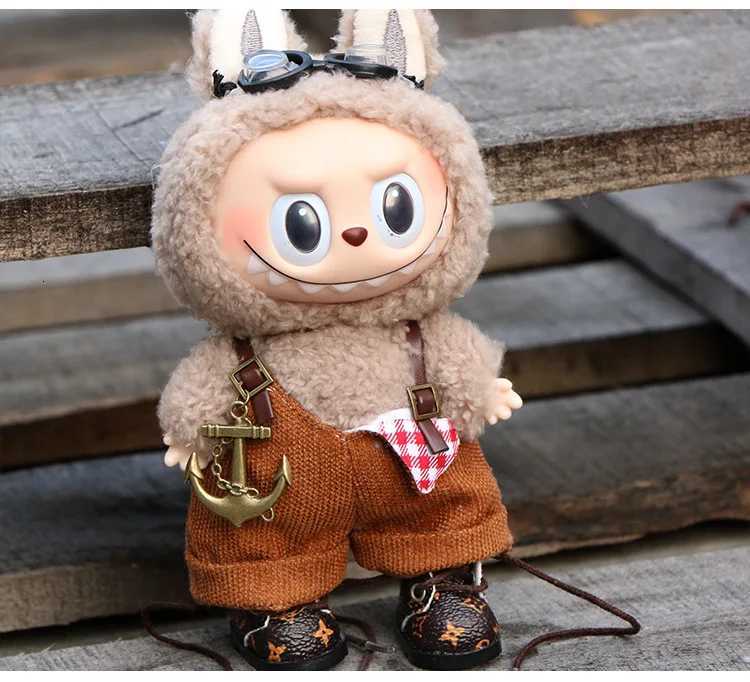 For 17CM Labubu cute top sweater baby clothes outfit doll strawberry sweater autumn winter for labubu clothT251018