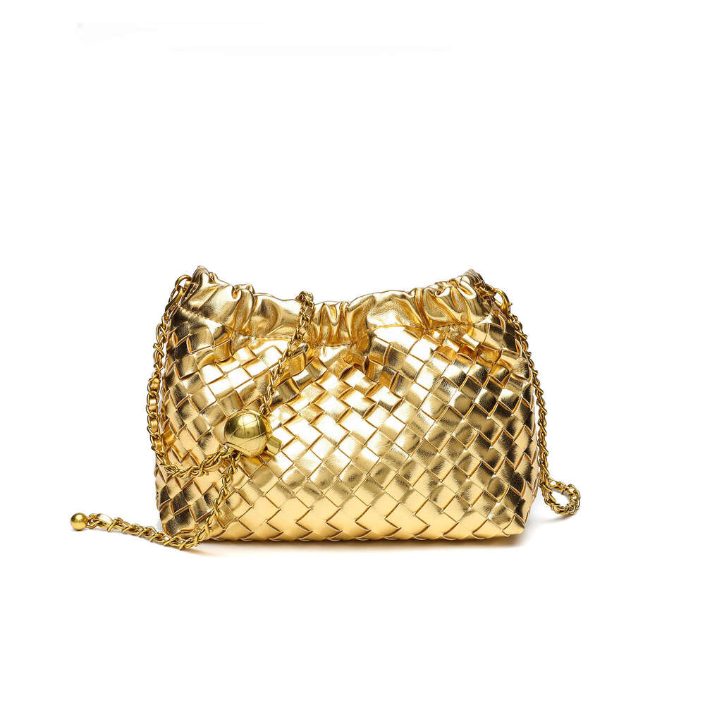 free shipping designer bags New Fashion Handwoven Small Gold Ball Pleated Cloud for Women Commuting Versatile Single Shoulder Crossbody Chain Bag