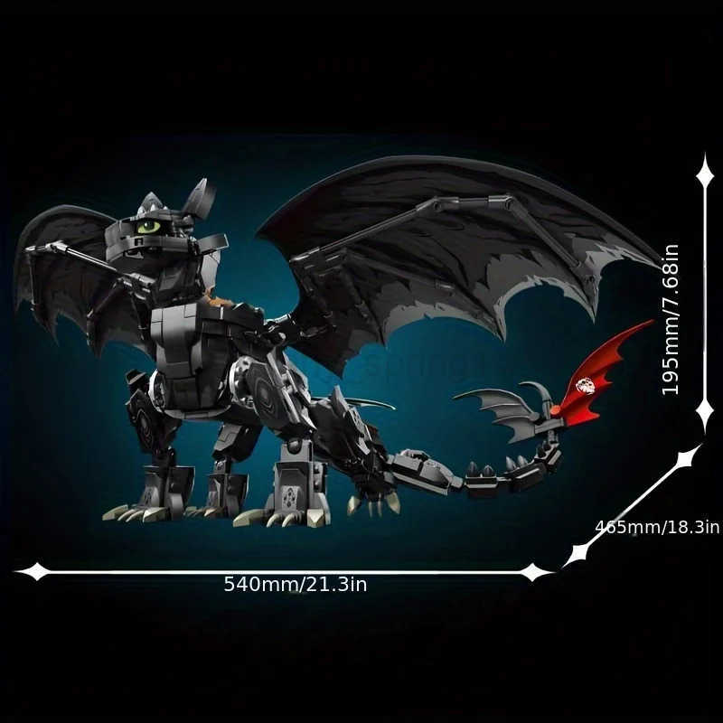 1026pcs Night Shadow Dragon Fantasy Building Bricks Creative Anime Brick Set DIY Model Kit for Adults Kids Boys Birthday Gifts T251018 - view 5