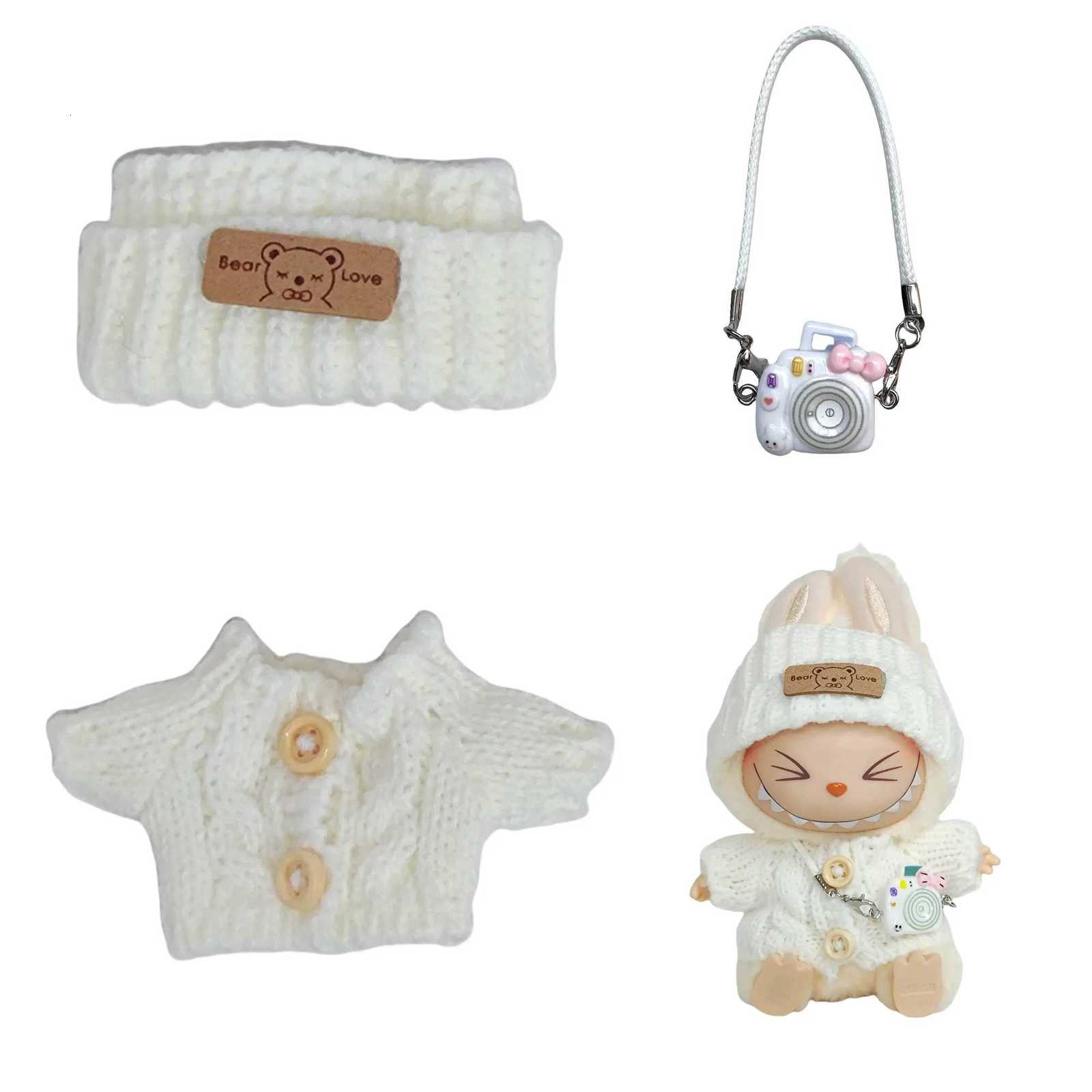 Labubu I II Dolls Cute Clothing 4 Colors Mesh Sweater and Hat Set Accessories Clothing Plush Doll ClothingT251018