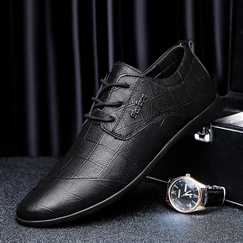Business Oxford Genuine Leather Shoes Men Breathable Formal Dress Shoes Male Office Wedding Flats Footwear Evening Dress 251013