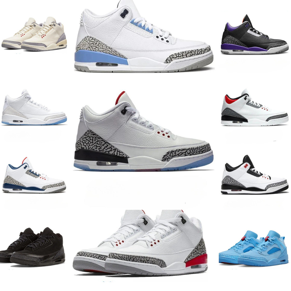 3 J3 Basketball Shoes Trainers Jump Mans Women RetroEs 3s Black Cat White Cement Hall Of Fame Fire Red UNC Outdoor Sports Shoe Lucky Green Cardinal Designer Sneakers T6