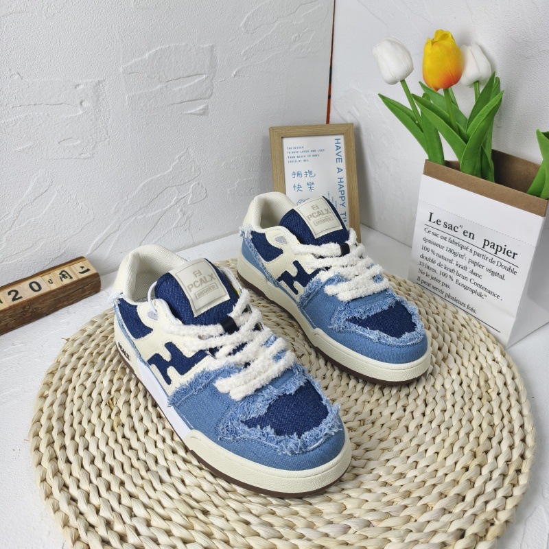 Designer shoes 2025 new leather color blocked casual board shoes for couples fashionable and versatile sports shoes size 36-44