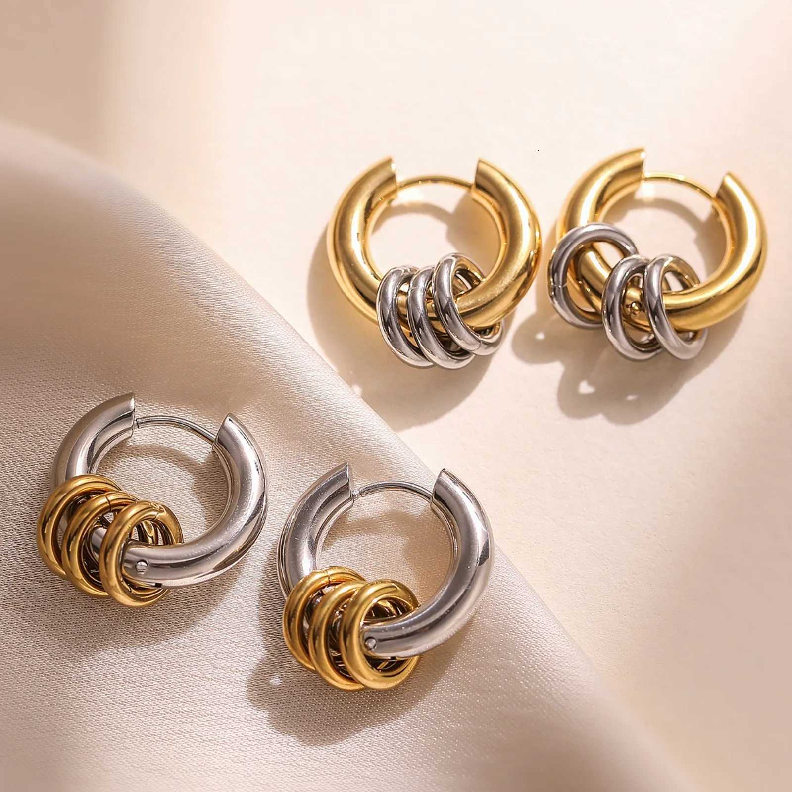 Elegant Hypoallergenic 316L Stainless Steel Golden Hoop Earrings for Women Classic Durable Jewelry Gift for Daily Wear or Party Y251018
