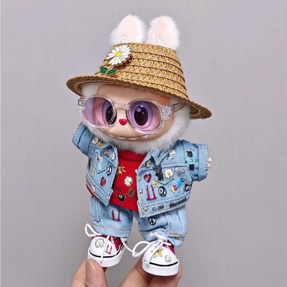 6Pcs 1Set 17cm Labubu Doll Clothes Hat Clothes Shoes Dress Up Doll Accessories Sitting Party Changing Dress Game DIY ToysT251018