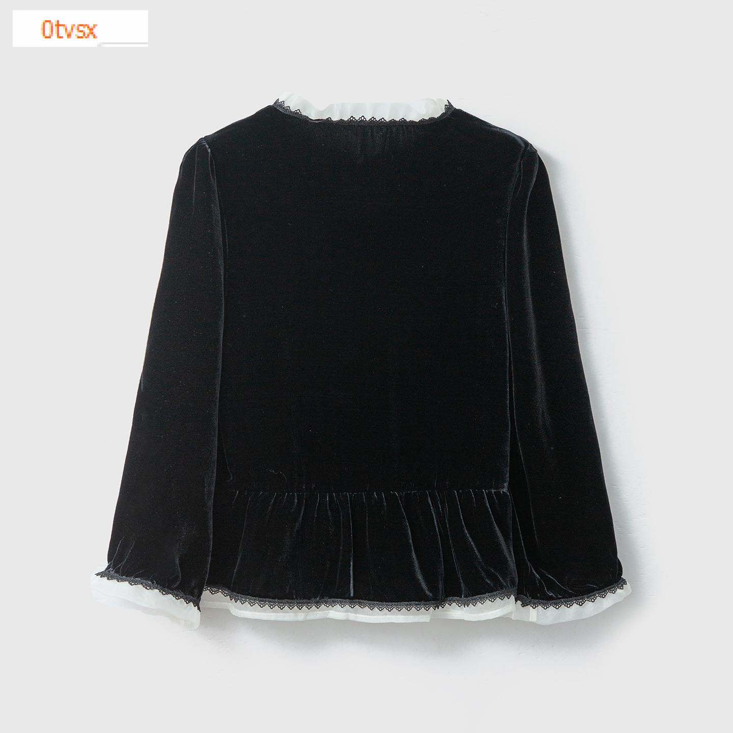 2025 Autumn/Winter design New Thick Velvet Open Collar Woolen Sweater Round Splicing Designer Transparent Hard Yarn Lace Long Sleeve Mulberry Silk Wom