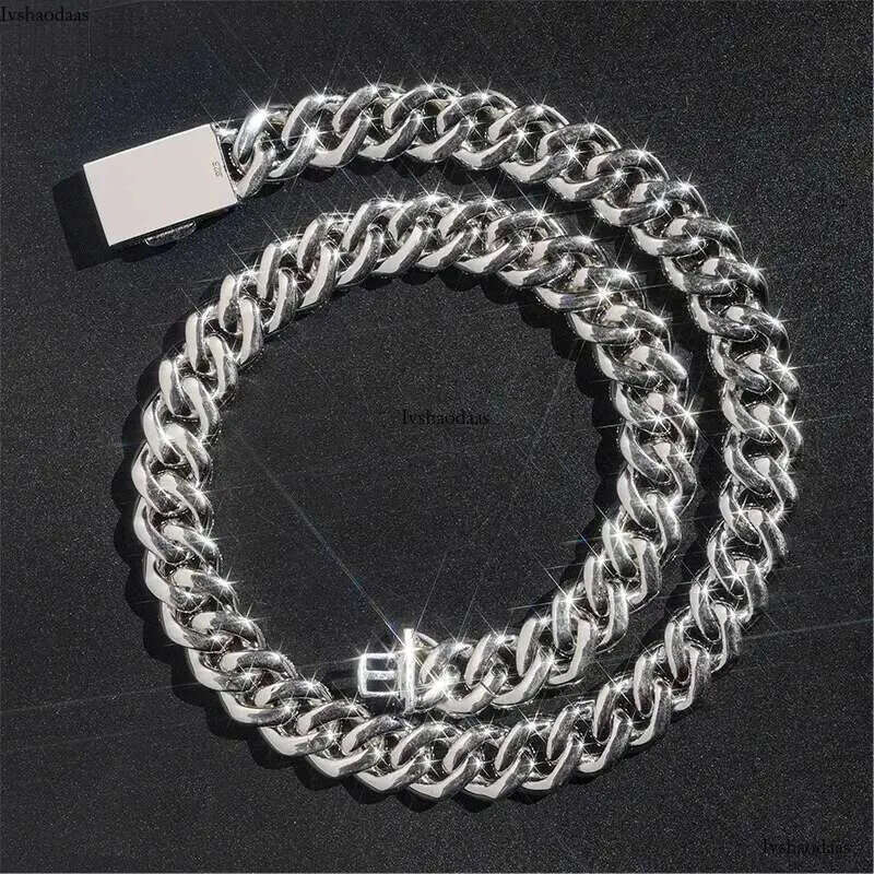 fashion pendant jewelry iced out hip hop sier 15mm wide round shape moissanite cuban necklaces and bracelets unisex