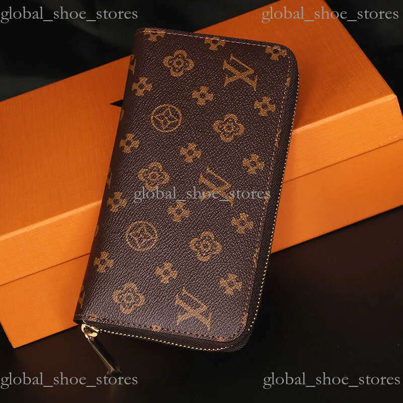 Fashion Women Clutch Genuine Leather Wallet Single Zipper Wallets Lady Ladies Long Classical Purse With Orange Box Card