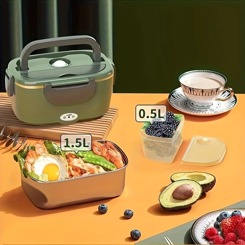 15 L 60W Electric Lunch Box Food Warmer Portable Food Heater for Car Or Home Leak Proof Lunch Heating Microwave for Truckers 251017