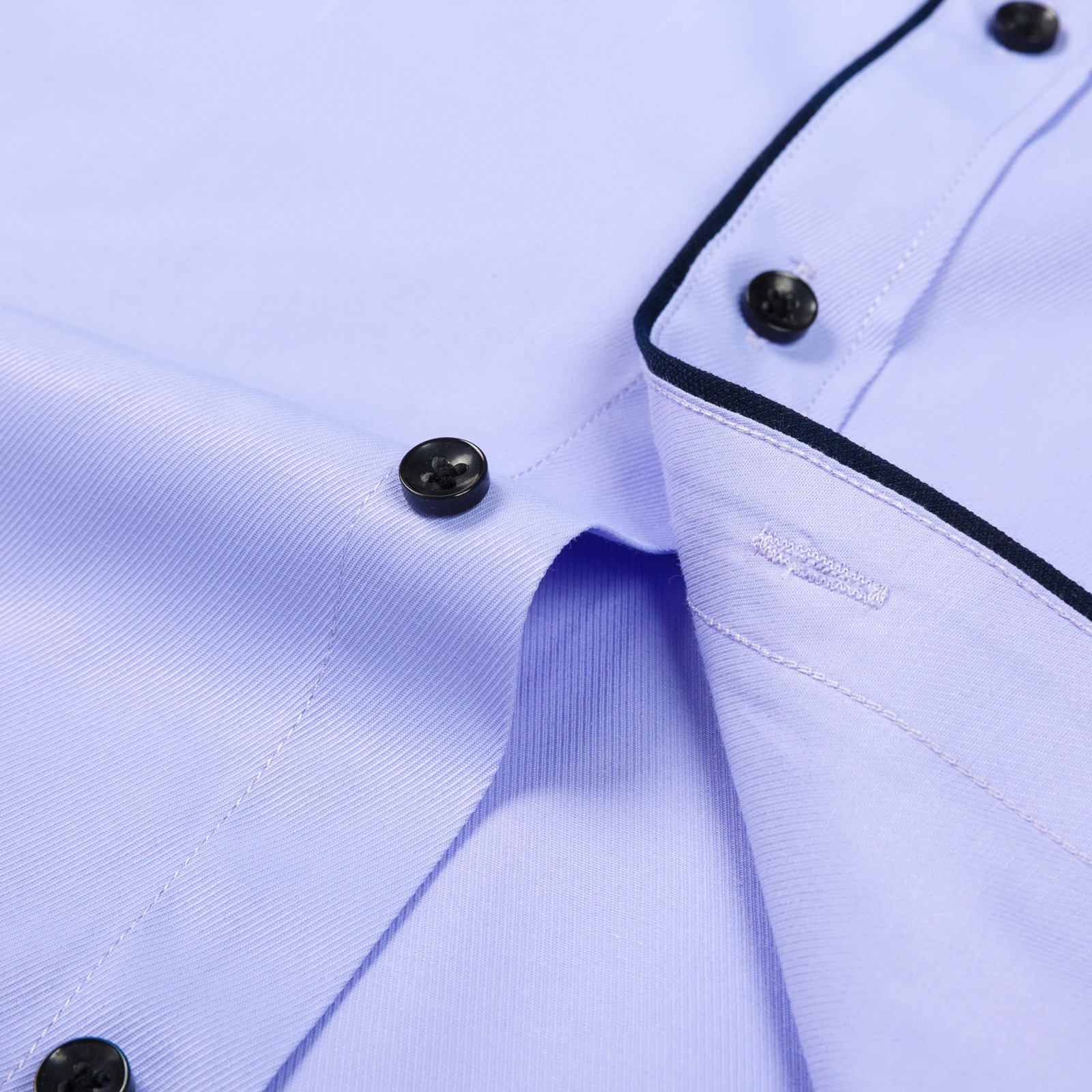 Mens Classic Contrast Stitching Front Placket Dress Shirts SemiFormal Long Sleeve Regularfit Social Business Office Shirt 251016 - view 7