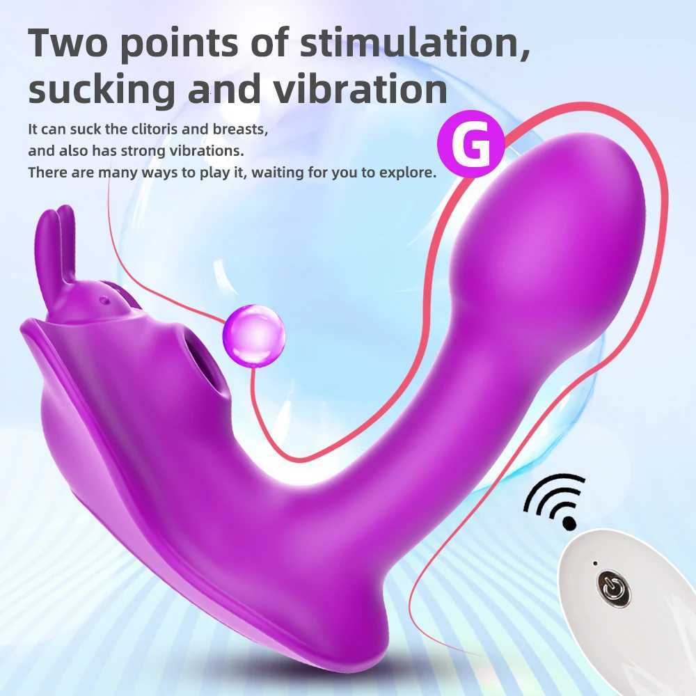 Wearable Dildo Vibrator Female Clitoral SuckingVagina Stimulate Sex Toy Remote Control Butterfly Vibrator Panty Sex ProductXJ251018