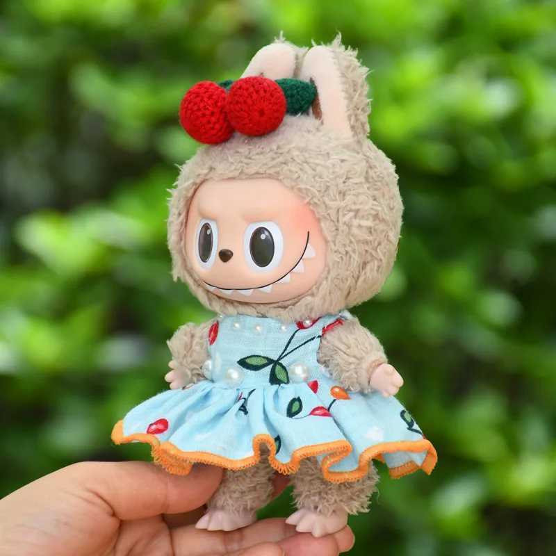 Labubu Clothes For 1517CM V123 Mini Plush Labubu Doll Cherry Vest Skirt Accessories Diy Toy Fans GiftT251018