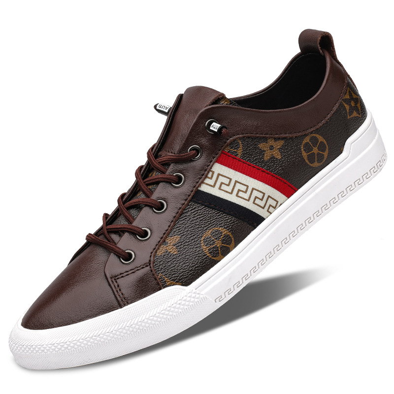 Designer shoes New Four Seasons Fashion Trendy Cowhide Casual Shoes Low cut Breathable Youth Board Shoes for Men size 38-45 black white brown