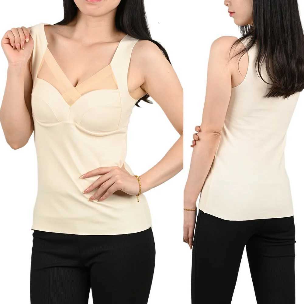 Woman Thermal Underwear Padded Vest Winter Velvet V Neck Lingerie Camisole Warm Tops Inner Wear Thermo Shirts Ladies Undershirt T251018