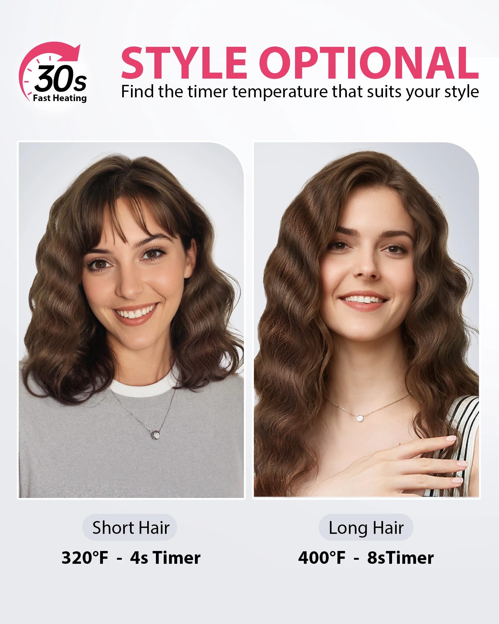 Waver Curling Iron Beach Waves Wand Ionic Hair with AntiScald Crimper 2 Barrel 125 Inch 251013