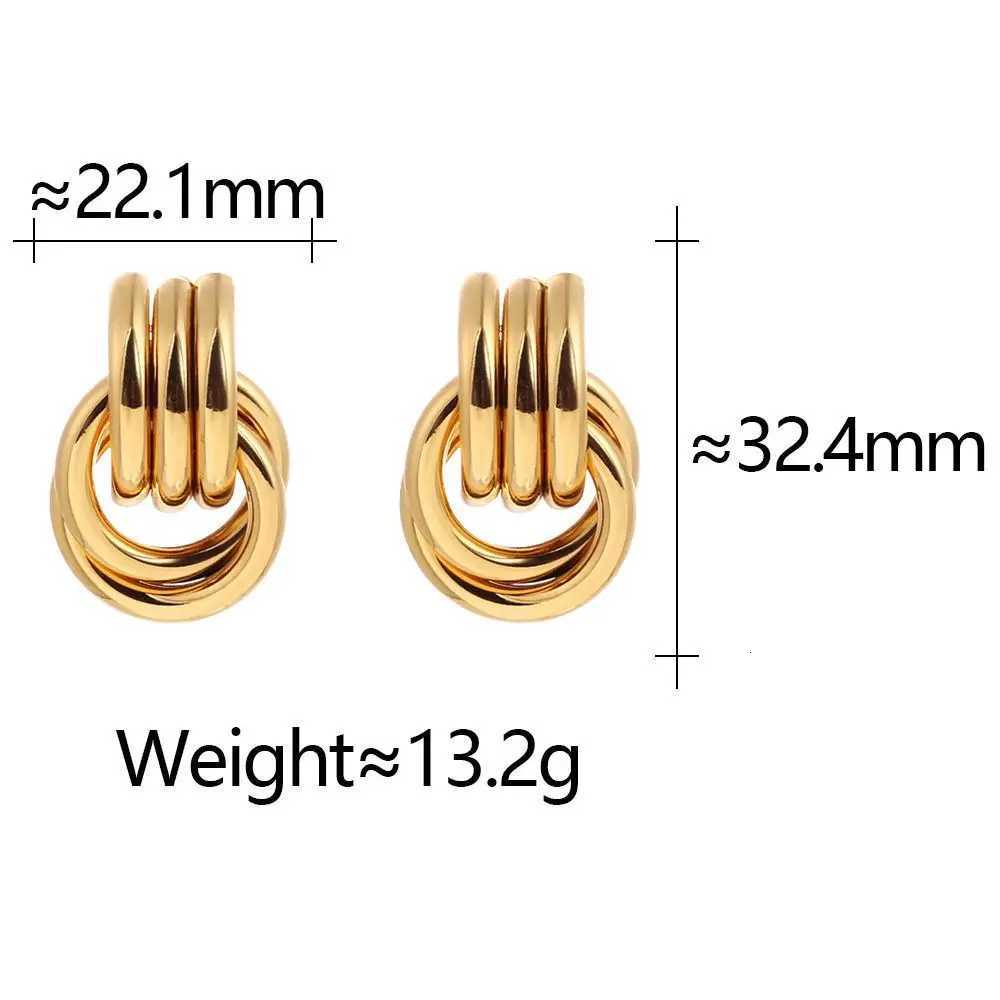 Stainless Steel ThreeLayer Knot Earrings for Women Fashion Vintage Glossy Geometric Twisted Earrings Trendy Party Jewelry Gifts Y251018