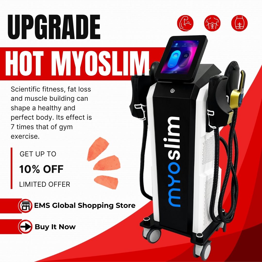 EMS Body Sculpting Machine Myoslim Professional Beauty Salon Slimming Equipment For Fat Reduction Muscle Building Burn Fat And Build Abs Skin Tighteni