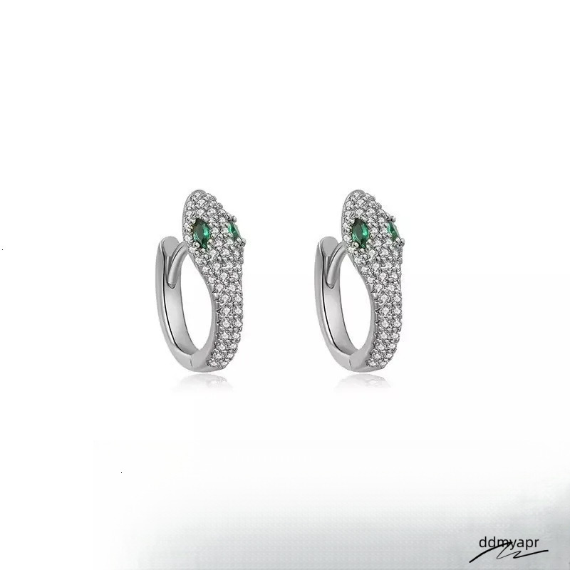 S Sterling Sier Serpentine Earrings For Women - Fashion Micro ddmyApr Zircon Inlaid Bright Hip Hop Style