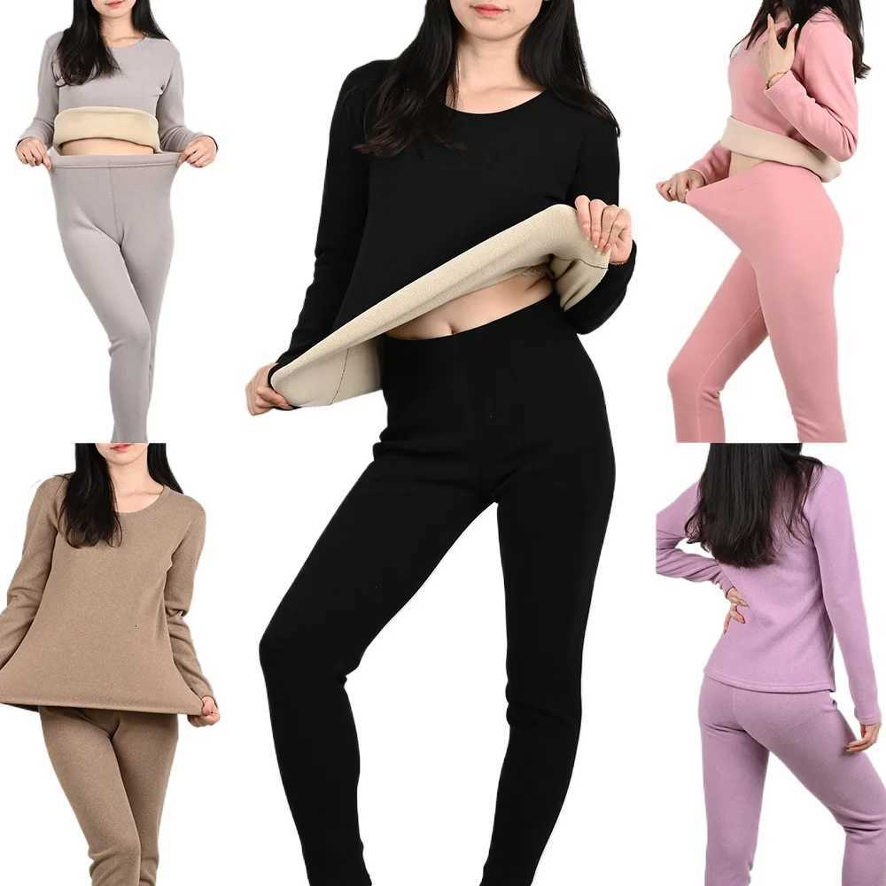 Women Winter Thermal Underwear Set Cashmere Silk ONeck Home Wear Grinding Hair Fever Autumn Clothes and Pants Warm Lingerie T251018