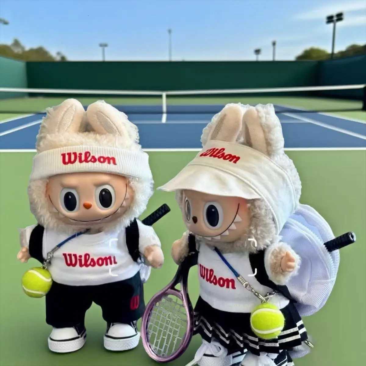 For 17cm Labubu Doll Clothing set Tennis T Shirt Hat Pants skirt Shoes Outfit Labubu 30 Dolls Clothes Diy Toys AccessoriesT251018