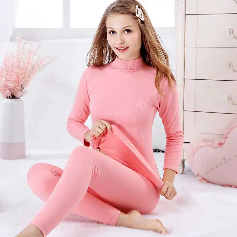 Thermal Underwear Women Plus Velvet Thickening Suit Midhigh Collar Suit Winter Slim Autumn Clothes Long Trousers Long Johns T251018