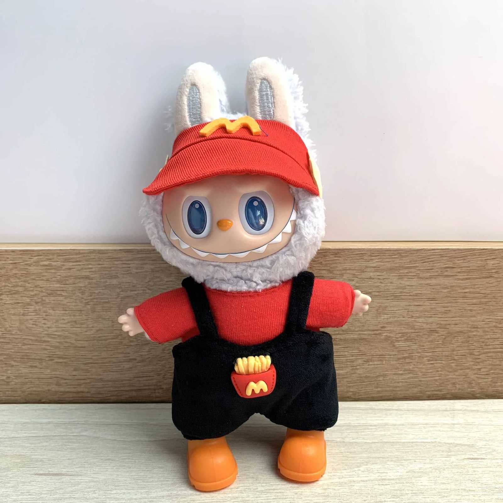 Clothes for Labubu 1517cm Plush doll clothing set lbb hair band tshirt trousers 15cm cotton doll bag dress accessoriesT251018