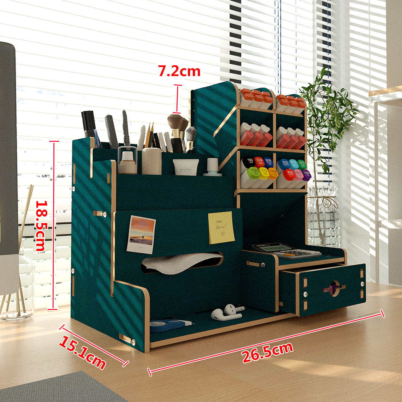 Space-Efficient Multi-Level Desktop Storage Unit - Stackable Drawer System for Office Organization