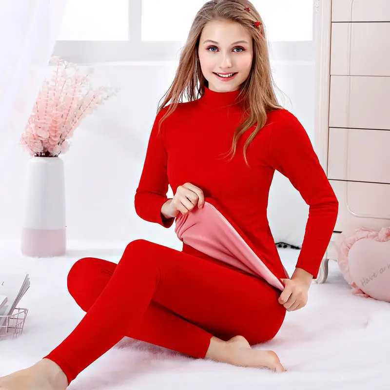 Thermal Underwear Women Plus Velvet Thickening Suit Midhigh Collar Suit Winter Slim Autumn Clothes Long Trousers Long Johns T251018