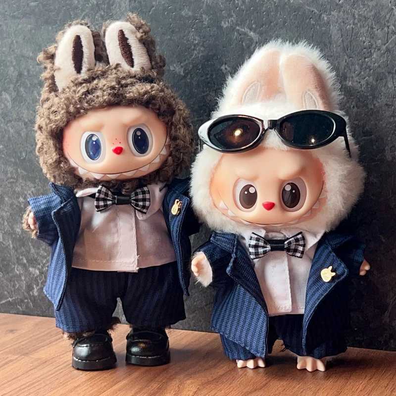 First Second and Third Generation Labubu Baby Clothes Labubu Clothes 17cm Vinyl Doll Handsome and Cool Suit Replacement AccessoriesT251018