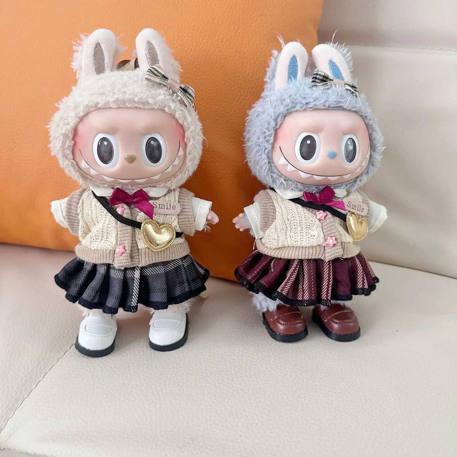 Clothes only 17CM Rabu clothes JK college wind suit LABUBU doll clothes cute student college wind skirt doll accessoriesT251018