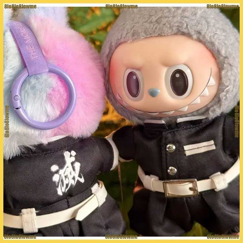 New Tanjirou Labubu Clothes Cartoon Inosuke Zenitsu Shinobu Outfit with Sun Wheel Knife Mini Plush Doll Clothing AccessoriesT251018