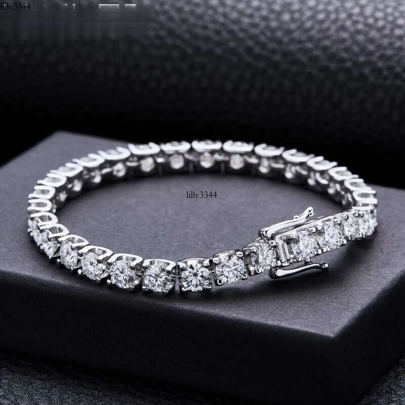 Women S 5Mm Tennis Chain Mens Sier Moissanite Bracelet Men