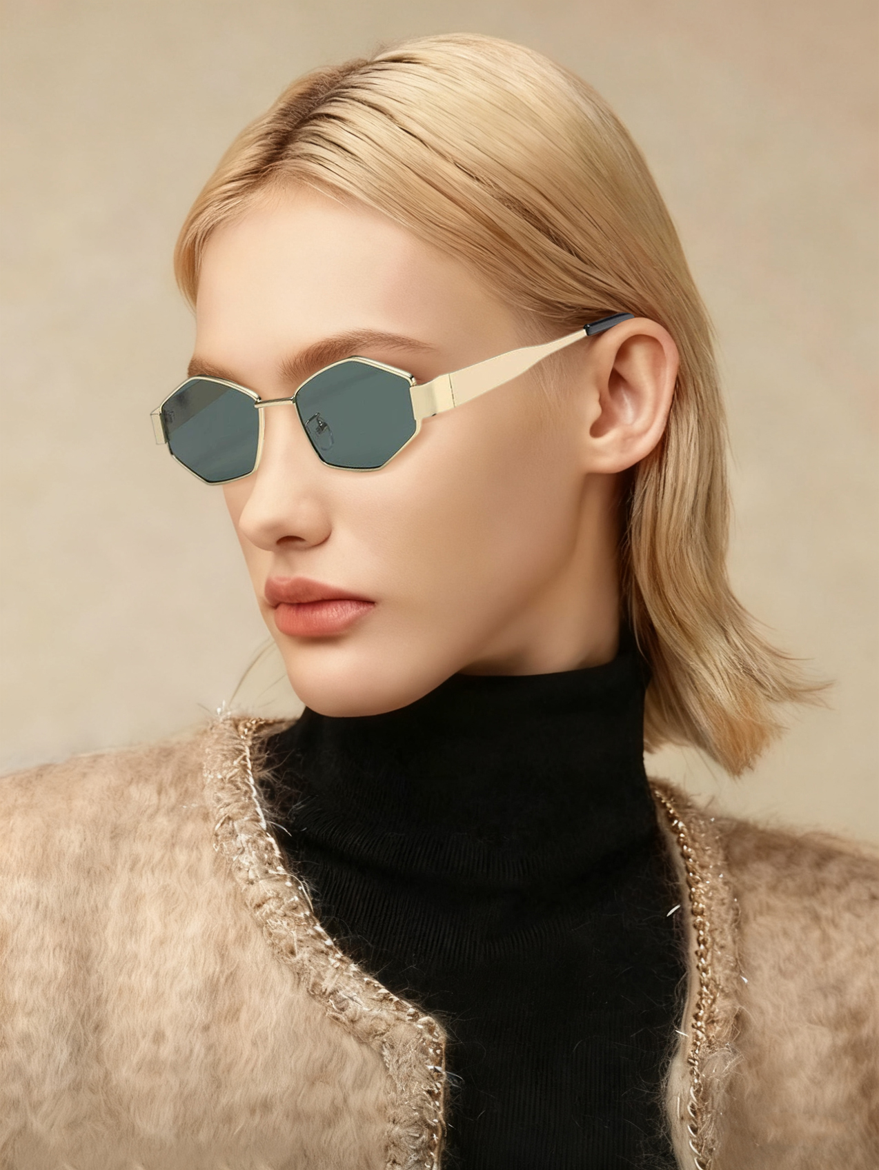 Luxury Sunglasses For Women Oval Frame Designer Sunglasses Metal Mirror Legs Green Lens Fashion Sunglasses Retro Small Round Frame Sexy Little Women Glasses 2025