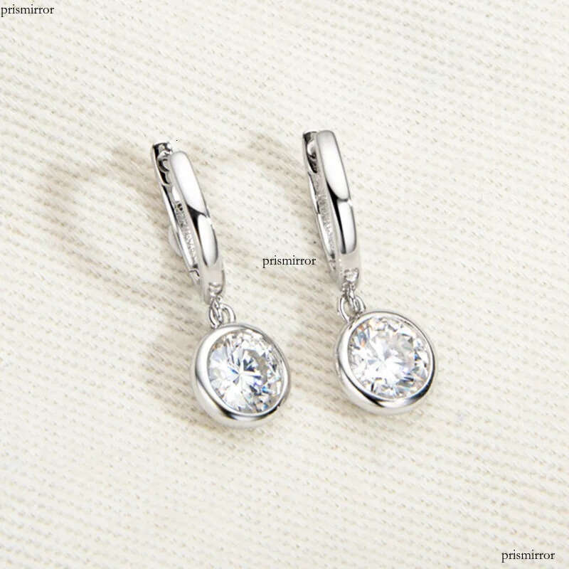 DJMAX 1CT for Women Top Original Sterling Sier Lady's Moissanite Dia Hoop Earrings New 2023