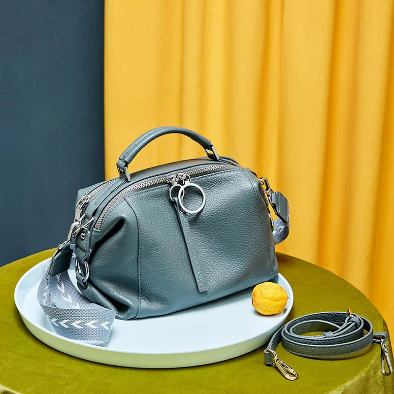 Zency Womens Handbag Genuine Leather Cowhide Cross Body Bags Ladies Shoulder Top Handle Satchel Trendy Boston Shopper 251014