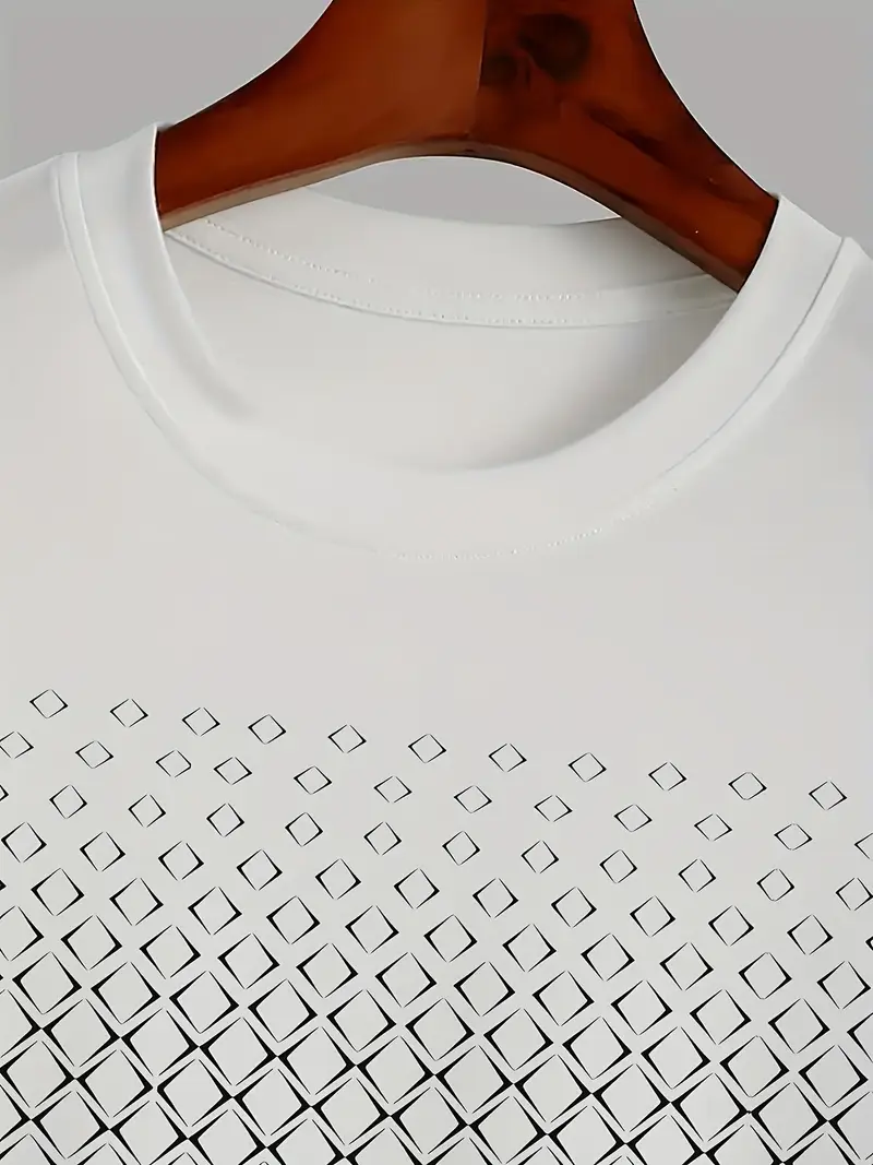 Men's Geometric Grid Graphic Oversized Crew Neck Sweatshirt - Casual Streetwear Top 2-4-1