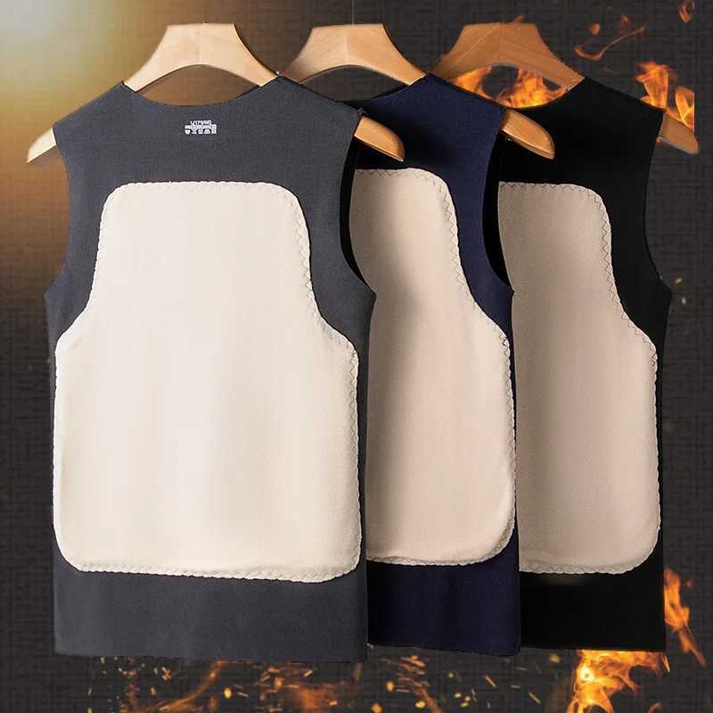 Autumn Winter Womens Patch Thickened Thermal Vest Casual Mens Sexy Winter Thermals Tank Top Heating Tops Warm Gym Fitness Shirt T251018