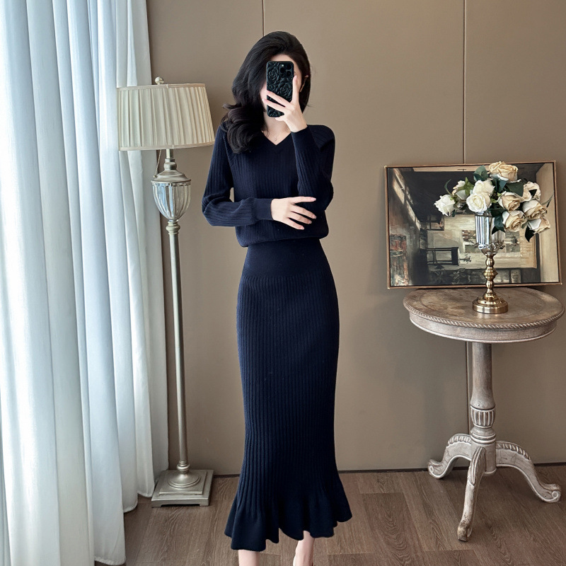 SL115 Autumn new slim waist hip-hugging fishtail skirt