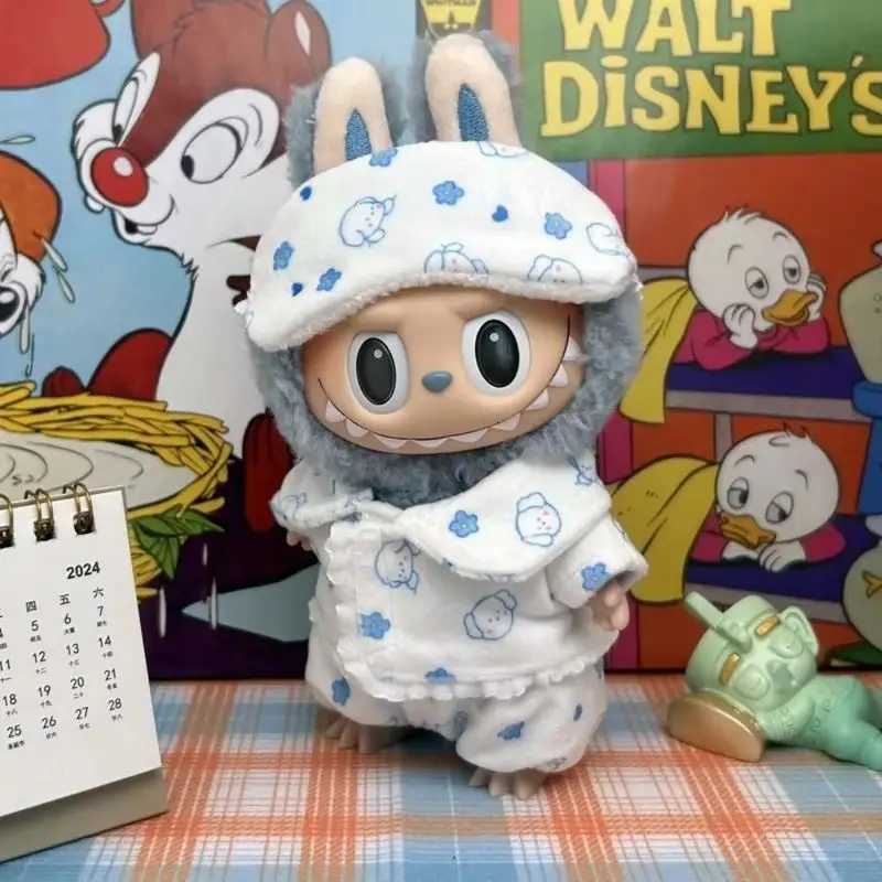 Labubu Mini ThreePiece Pajamas Set Kawaii Cute Idol Plush Doll Accessories with Eye Mask 1517cm Ideal Kids Gift Toy HobbiesT251018