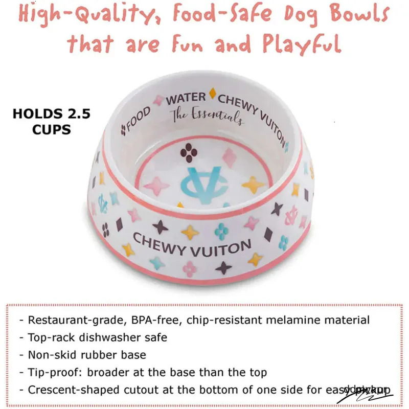 Pet Food Water Bowl Set With Mat - ddmyApr Anti-Slip Melamine Feeding Dish For Cats And Dogs, Wide Base