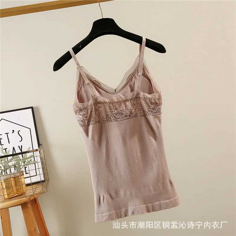 Autumn and Winter Seamless Bottoming Vest Underwear Lace Beautiful Back Long Spaghetti Straps Chest Wrap T251018