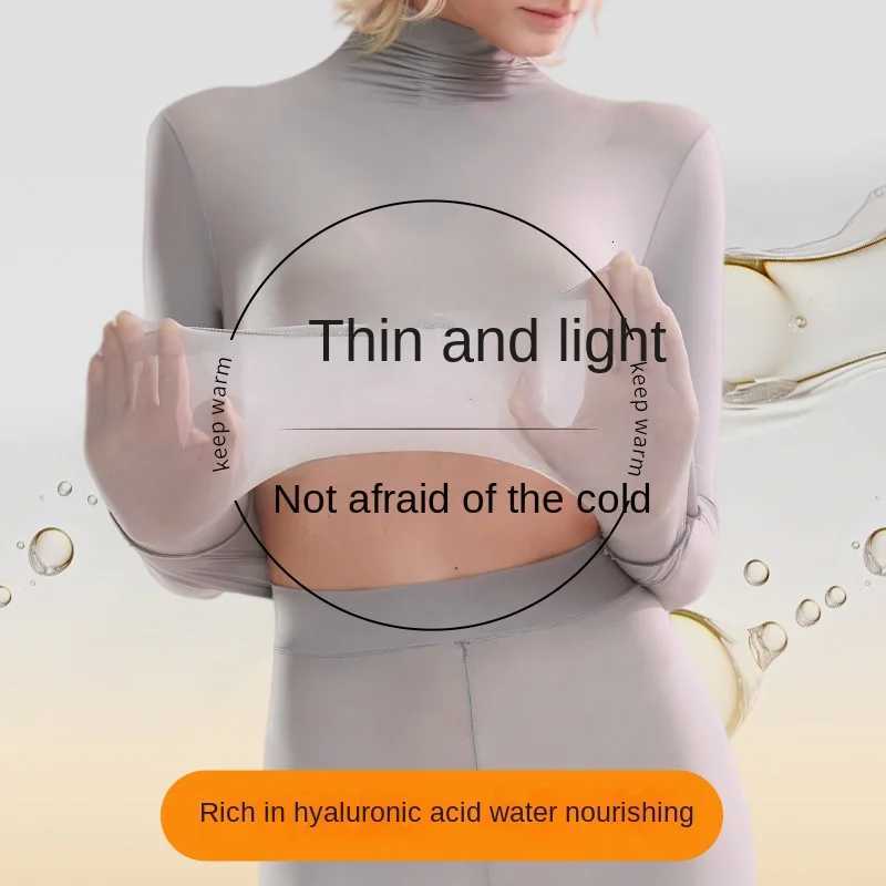 1 set Stacked Collar High Collar Beauty Skin Suit High Elastic Long Sleeve Seamless Thermal Underwear Womens Base Layer sets T251018