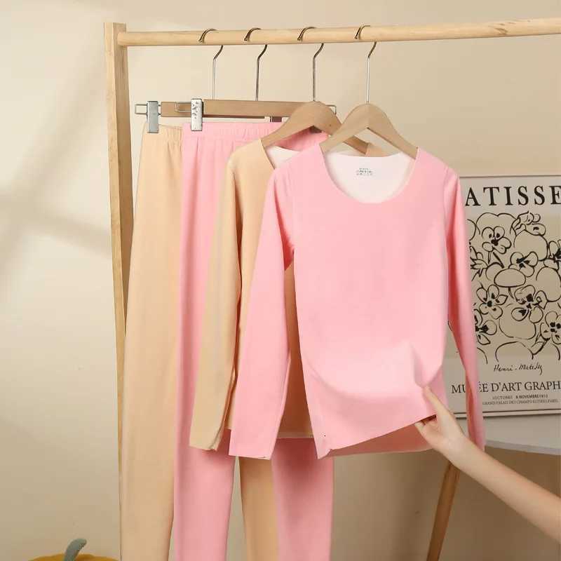 New Ab Reversible Fleece Seamless Thermal Underwear Set for Women and Couples Autumn Tops and Trousers Winter Base Layer T251018