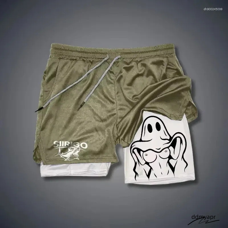 Men's Double Layer Running Shorts - Quick Dry Breathable Gym ddmyApr & Fiess Apparel