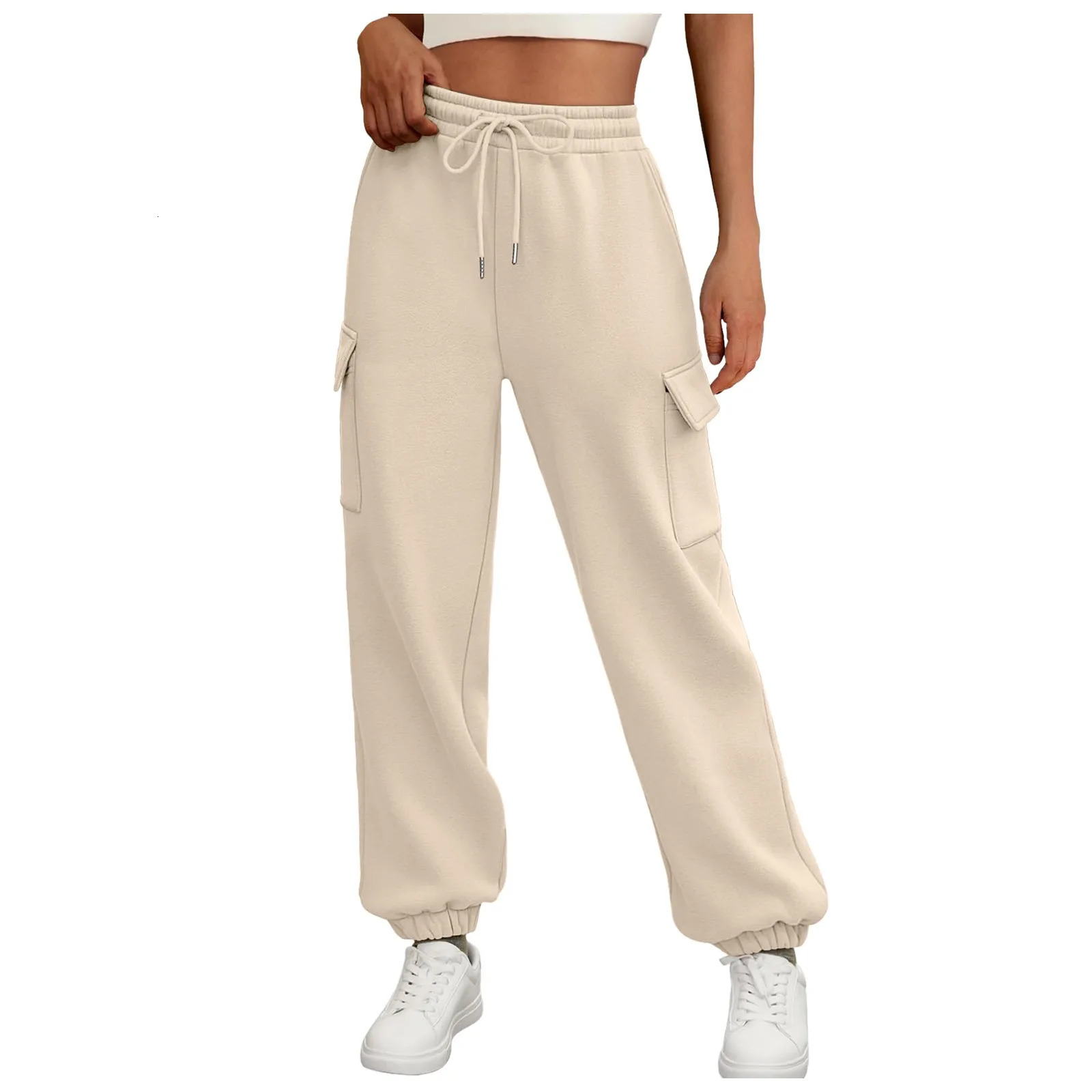 Womens Sweatpants Fleece Lined Baggy Athletic Jogger Trousers With Pockets Fall Casual Trendy Cargo Pants Outfits 251017