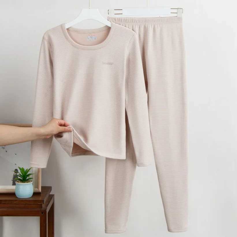 Autumn and Winter New Womens Cashmere Silk Thermal Underwear Set of Qiu Yi Qiu Pants Teenage Thermal Clothing Bottoming Underwe T251018