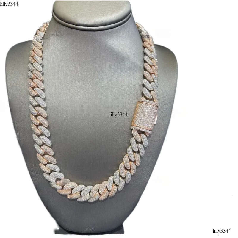 Hot Deal 23MM Fully Iced Sterling Sier Moissanite Miami Cuban Link Captivating Hip Hop Dia Chain High Quality Gold