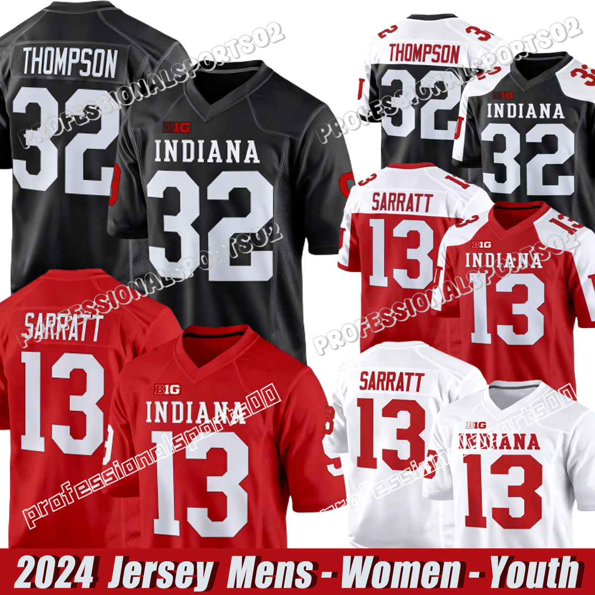 Indiana Hoosiers Football Jerseys #15Mendoza #6Ellison #13Sarratt Ty Son Lawton Anthony Thompson Randle El Football Jerseys