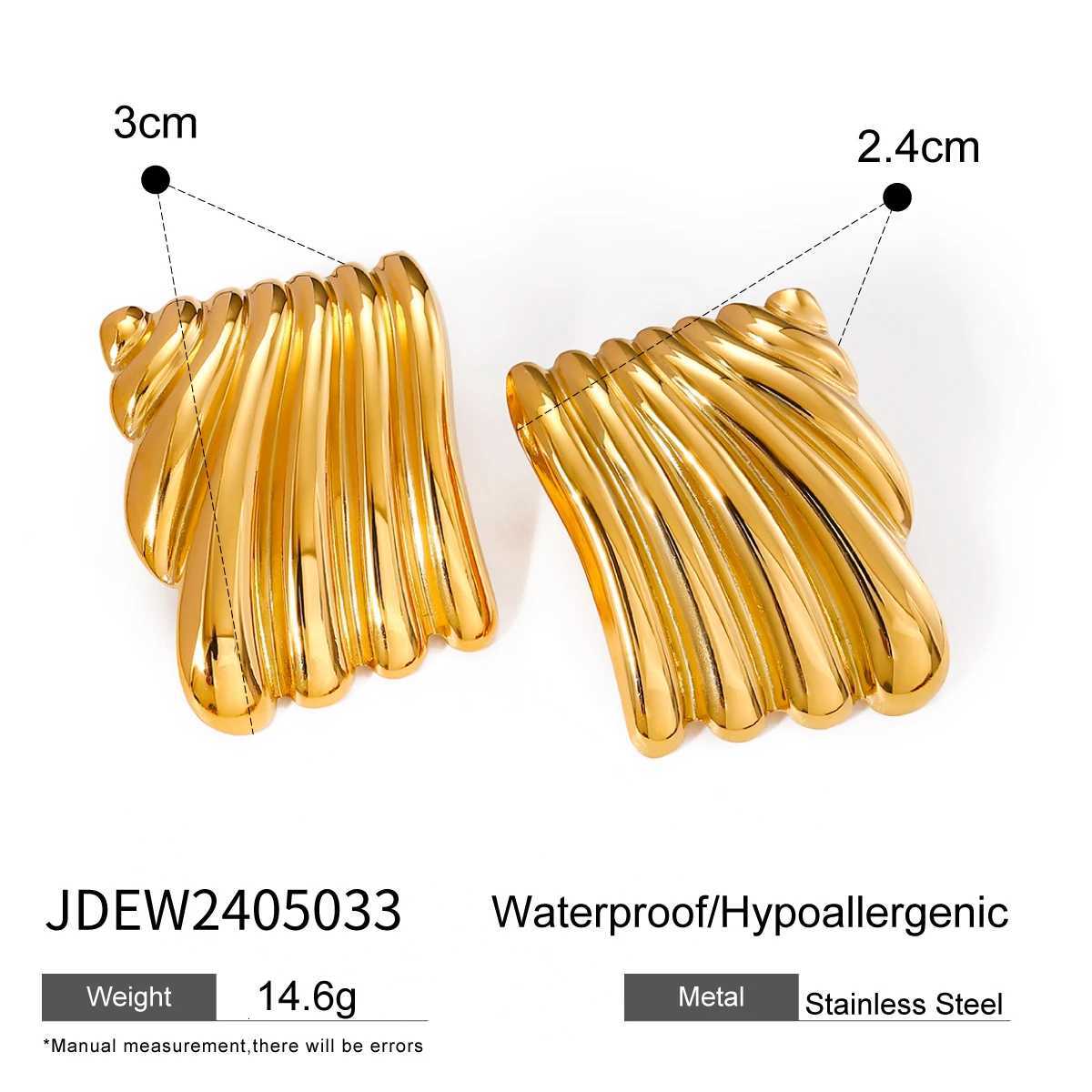 Uworld Statement Stainless Steel Sunnie Earrings Striking Ribbed Handcrafted Rust Proof Popular Versatile Daily Jewelry For Wome Y251018